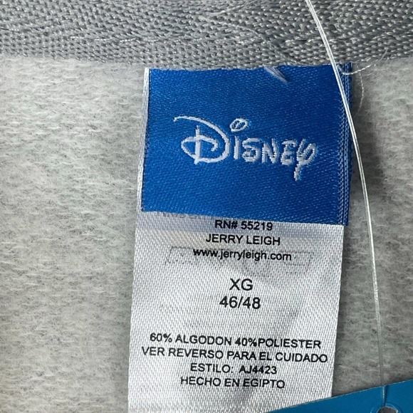 Disney Mickey‎ Mouse Graphic Full Zip Hoodie Jacket Unisex XL Gray Pockets NWT - Picture 7 of 11